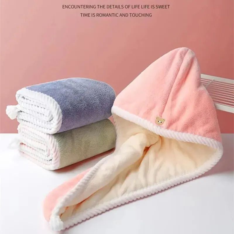 Ultra-Absorbent Microfiber Hair Drying Towel Cap – Quick Dry Hair Wrap