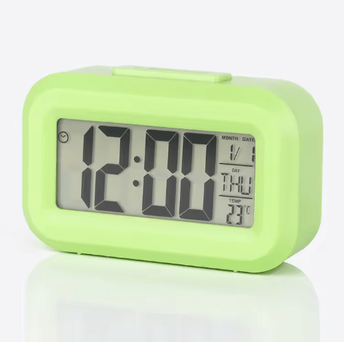 Digital Alarm Clock – LED Desk Clock with Snooze, Backlight & Calendar Display