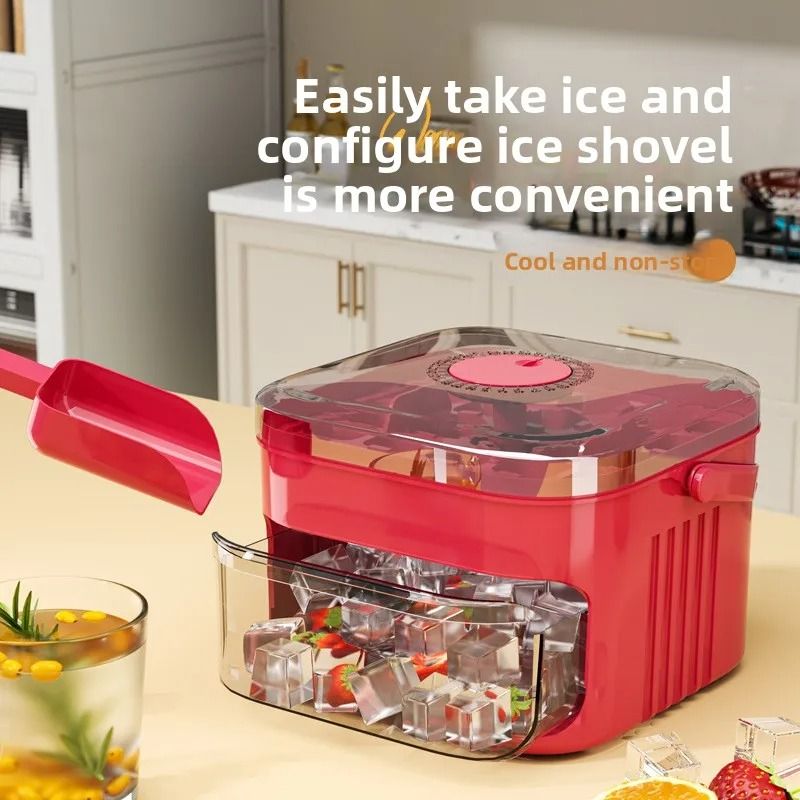 Large Capacity Reusable Ice Cube Tray with Press Top Lid