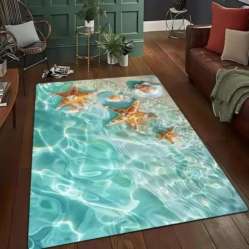 3D Desert Crack Illusion Rug with Non Slip Backing and Washable Design