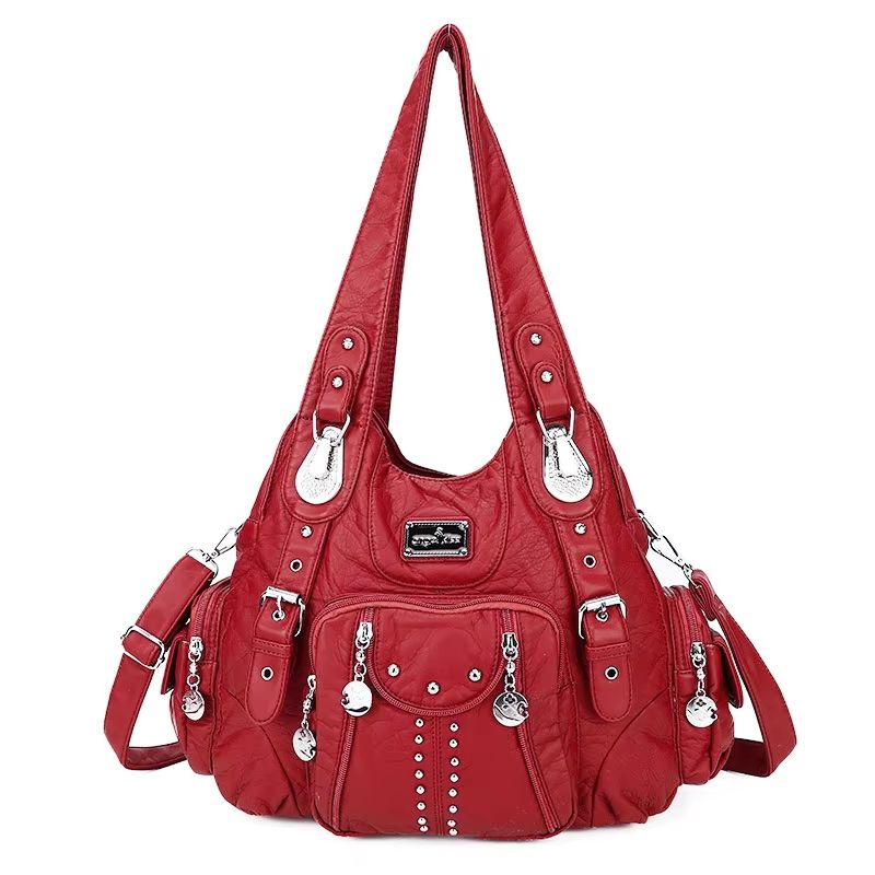 Angelkiss PU Leather Women's Handbag Shoulder Bag Large Fashion Satchel