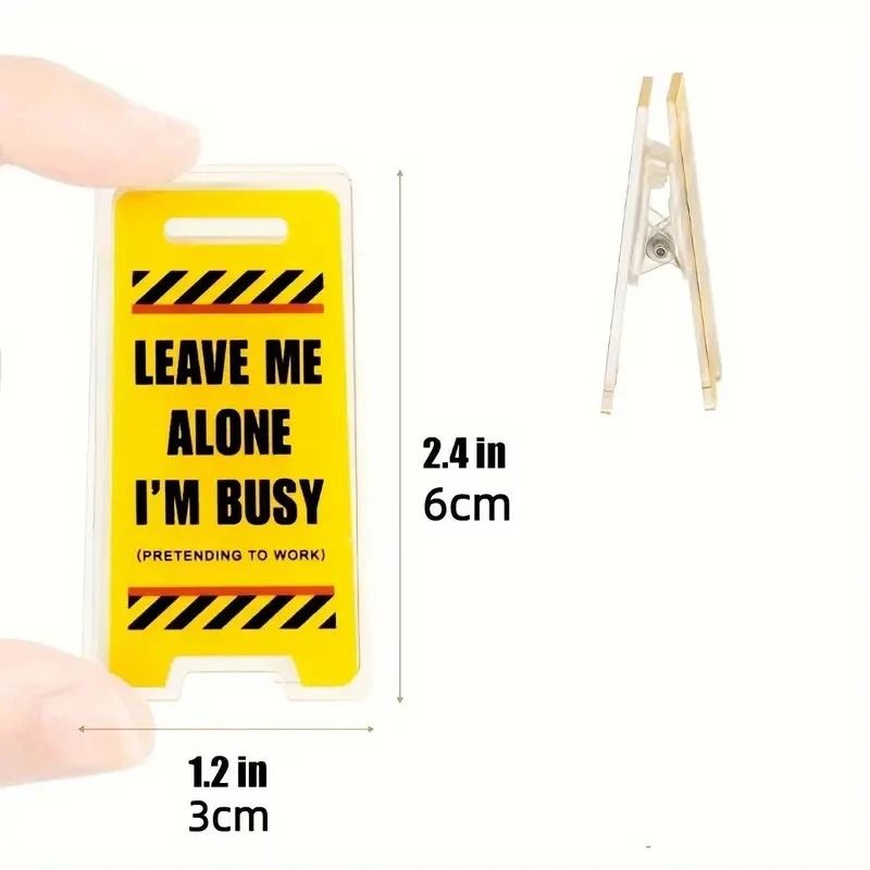 Mini Warning Board Acrylic Desk Sign Leave Me Alone Im Busy