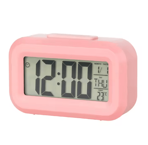 Digital Alarm Clock – LED Desk Clock with Snooze, Backlight & Calendar Display