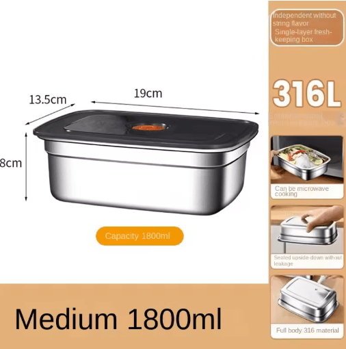 304 Stainless Steel Leak-Proof Bento Lunch Box for Storage & Travel