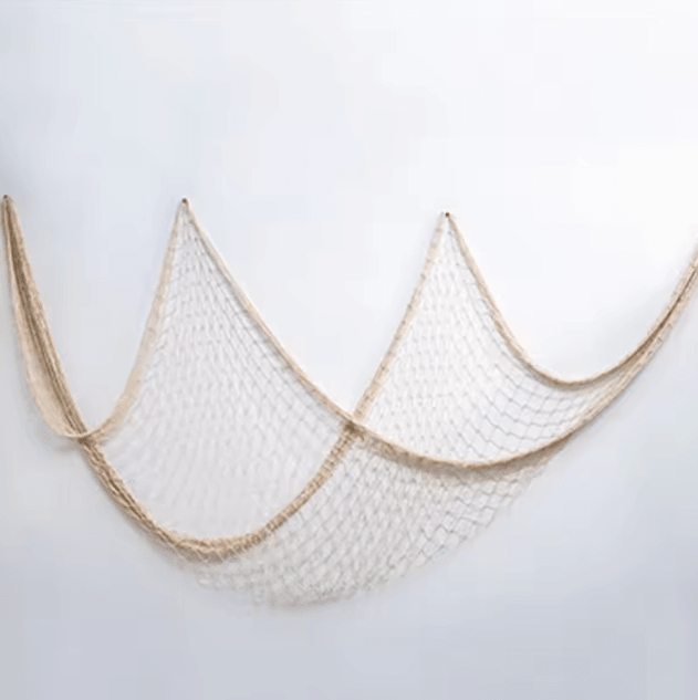 Nautical Fishing Net Wall Decor – Mediterranean Coastal Hanging for Home & Party Styling
