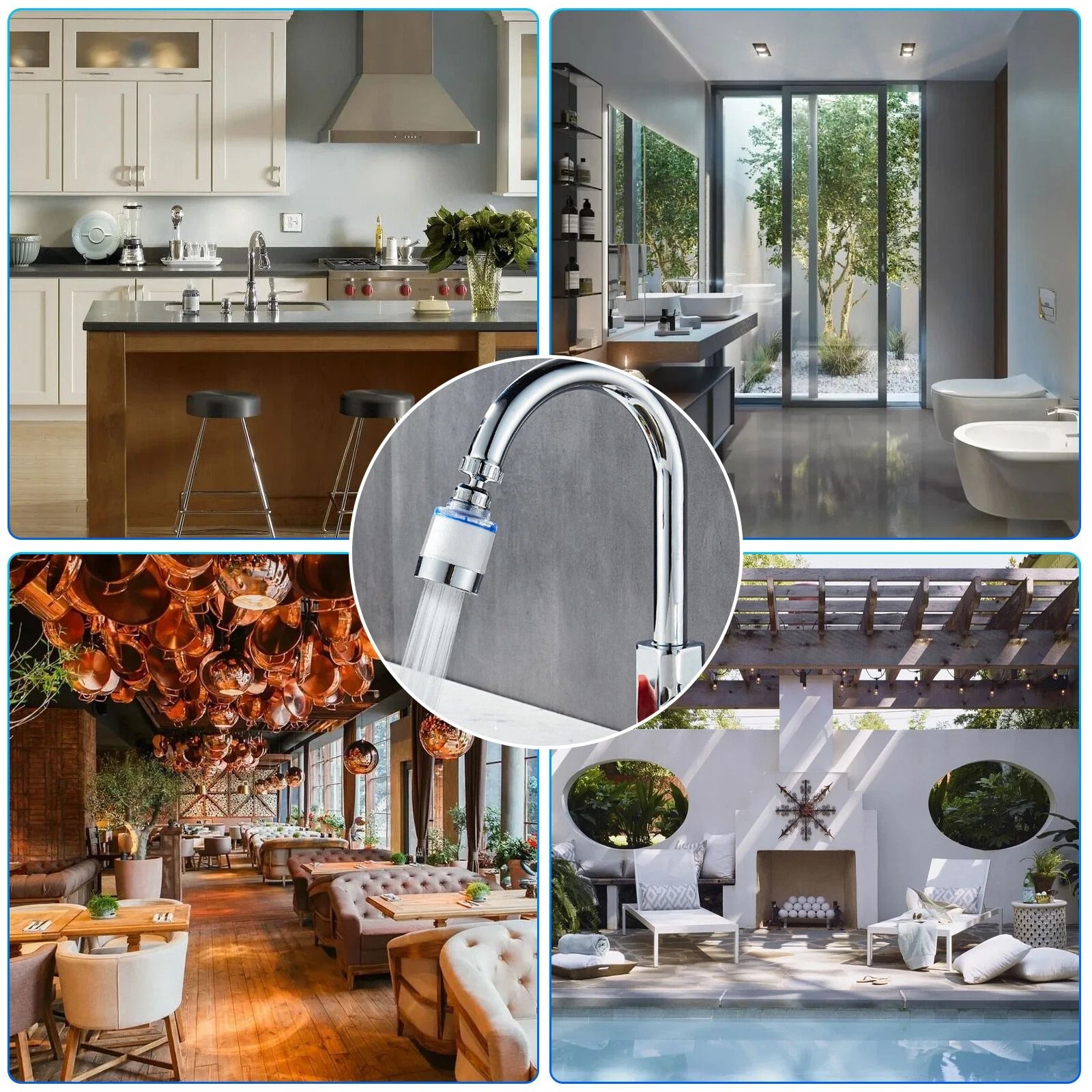 Dual Water Flow Faucet Filter, Tap Filtration for Kitchen Sink