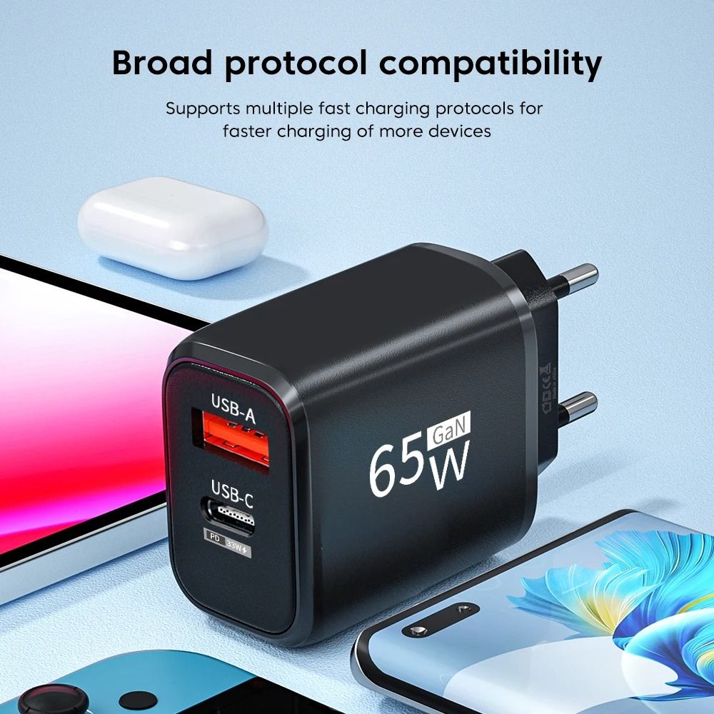Ultra-High-Fidelity 65W GaN Dual-Node PD & QC Titanium-Grade Wall Power Architecture