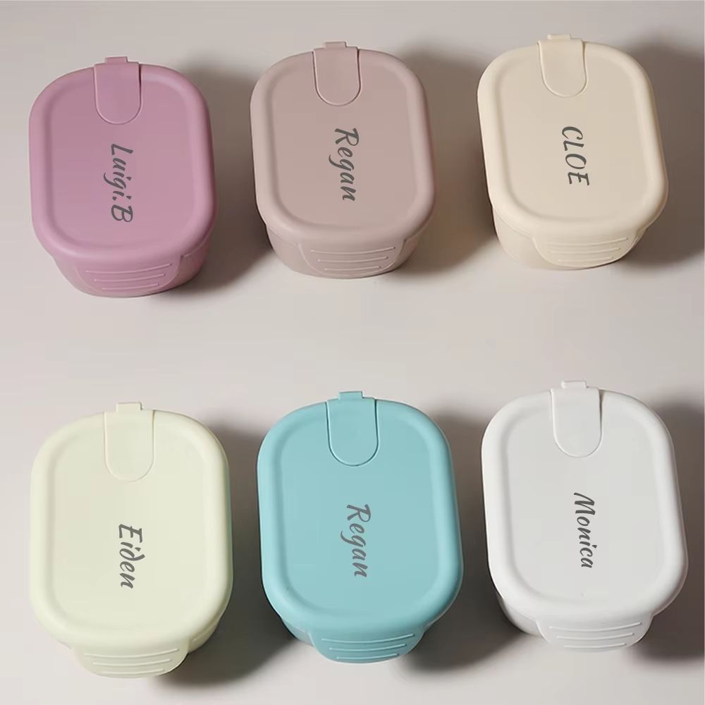 Personalized 10.14 fl oz Silicone Baby Snack Box Custom Name Leak Proof Bento Container