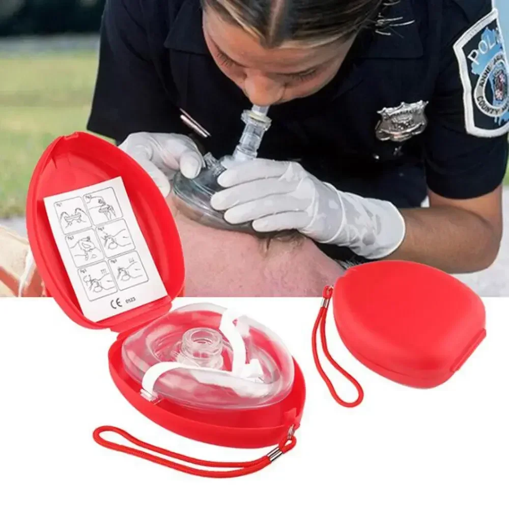 Car Rescue CPR Mask with One-Way Valve Emergency First Aid Face Shield for Outdoor Survival & Safety