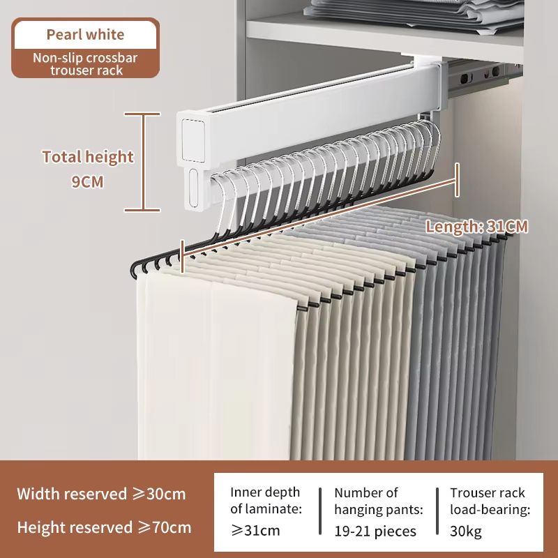 Space-Saving Expandable Sliding Pants Rack