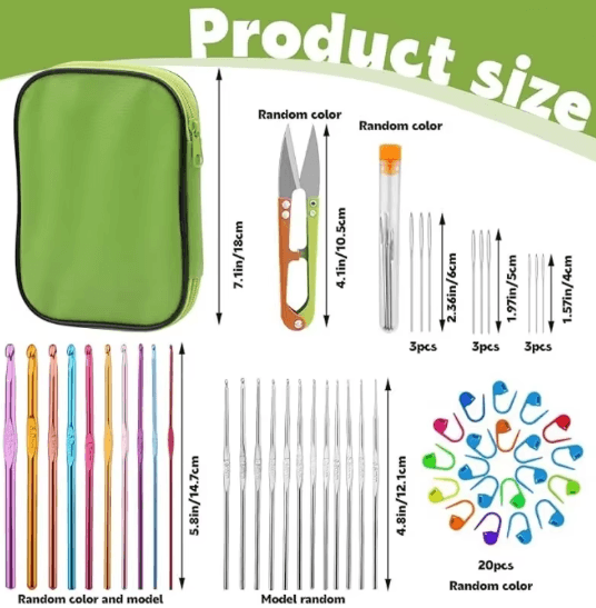 Complete Crochet Hooks Set Knitting Needles Kit with Storage Case