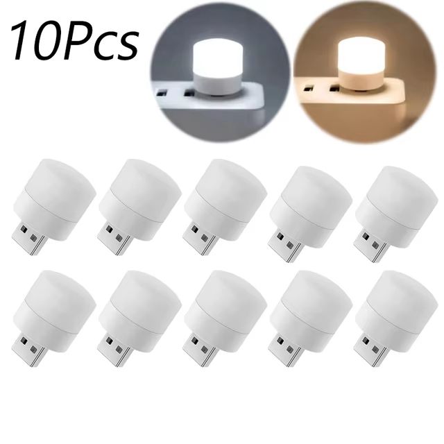 Mini USB Night Light Warm White LED Eye-Protection Reading Lamp