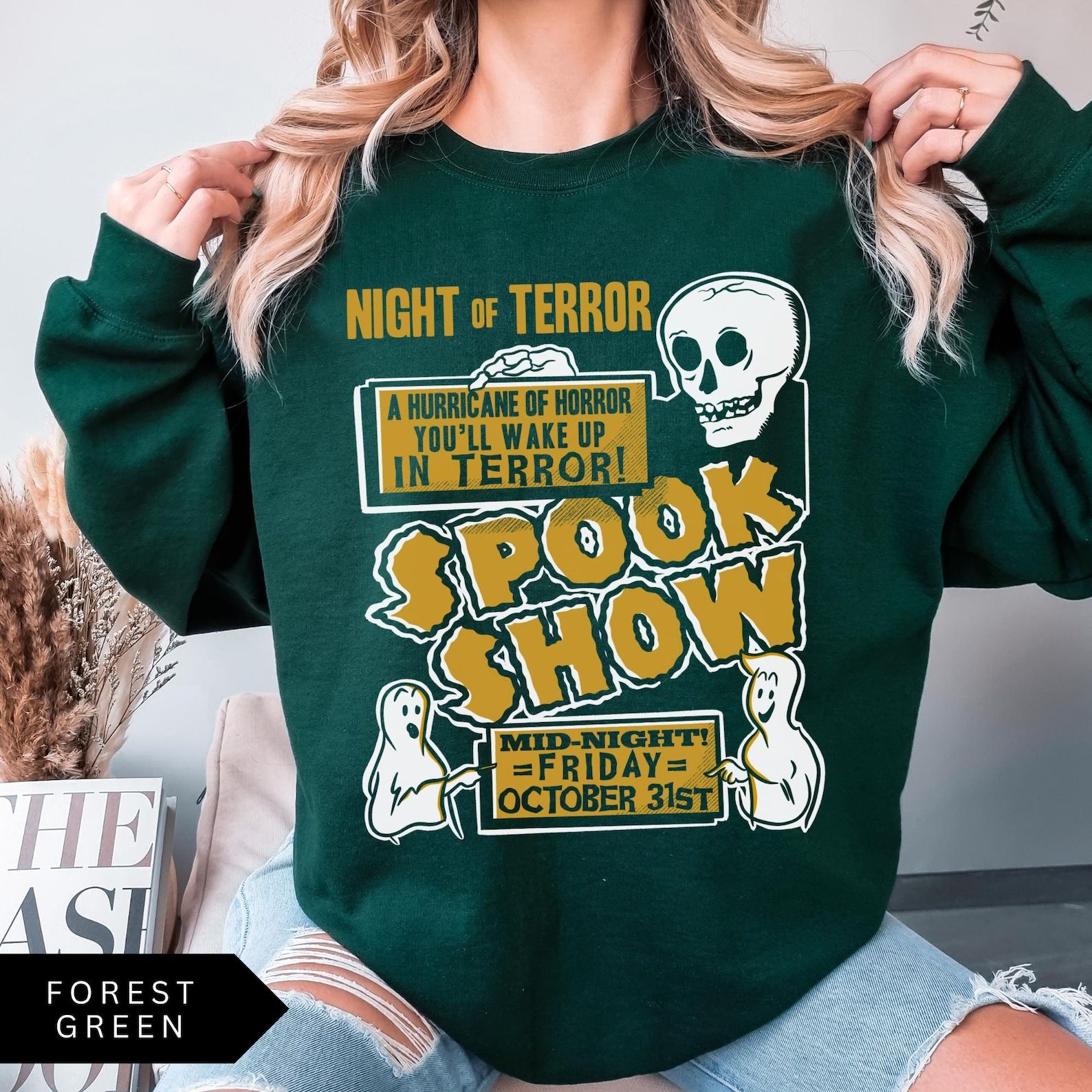 Retro Halloween Spook Show Sweatshirt, Halloween Aesthetic, Vintage Halloween Sweatshirt, Night of Terror Horror Shirt