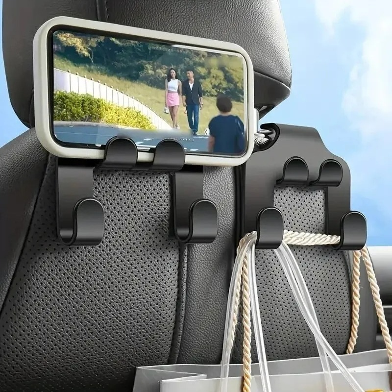 Universal Lazy Rear Seat Phone Stand Hook Holder Bracket for Car Back Seat Headrest Hanging Storage