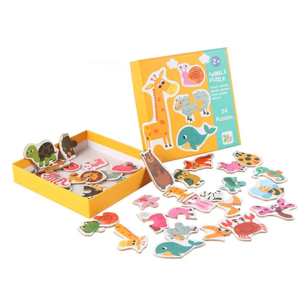 Kids Wooden Jigsaw Puzzle Matching Game Early Learning Educational Toy