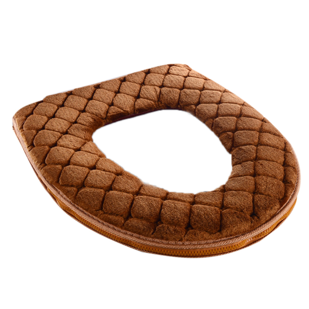 Soft Plush Winter Bathroom Toilet Seat Cover, Washable O-shaped Toilet Lid Cushion, Warm Household Supplies