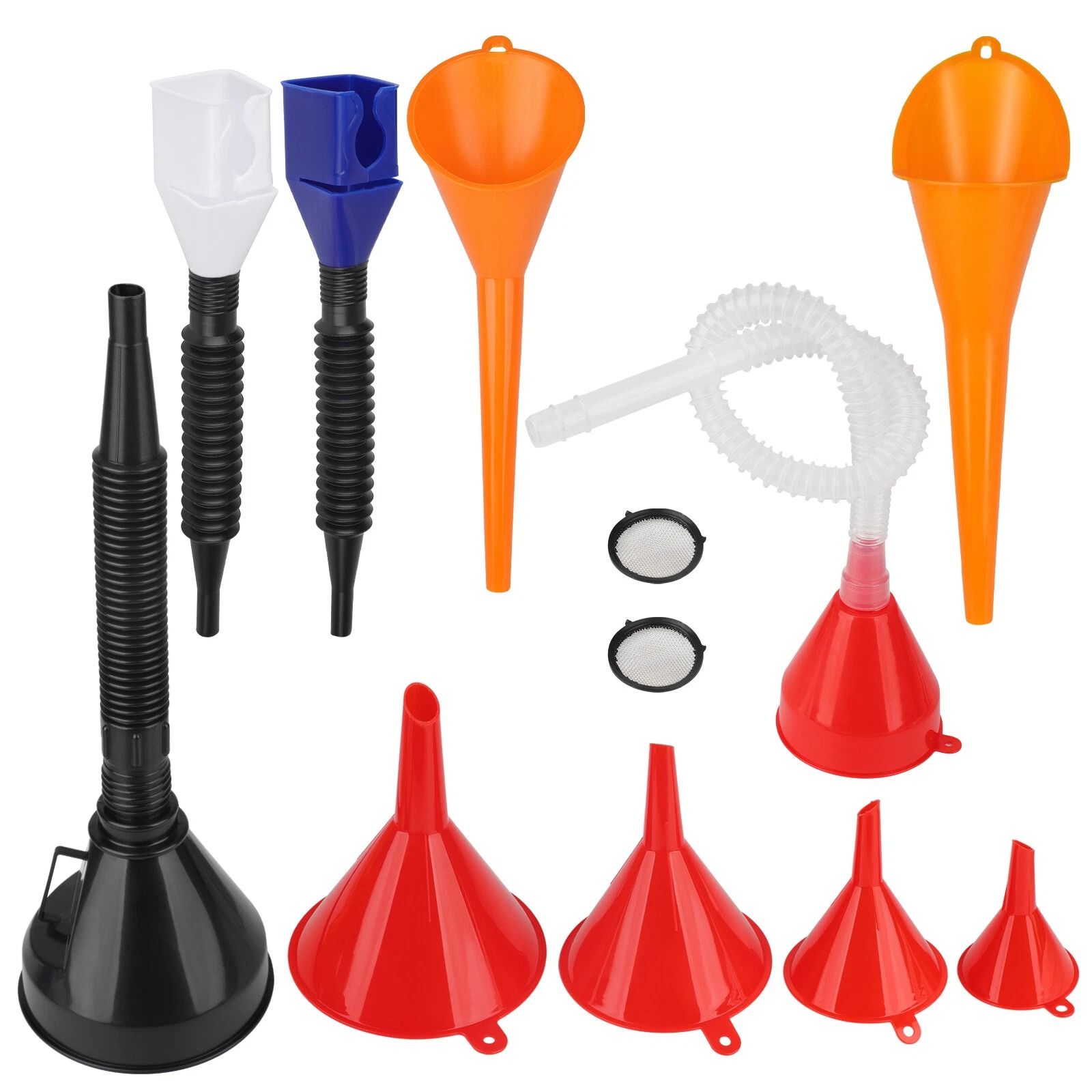 Flexible Plastic Fuel Funnel Long Neck Oil Funnel, Snap Funnel for Easy Spill-Free Filling for Vehicles