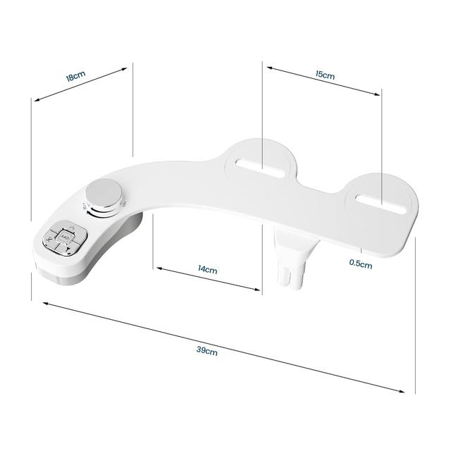 SAMODRA Ultra-Thin Bidet Toilet Seat Attachment – 3-Function Hygienic Wash with Dual Nozzles