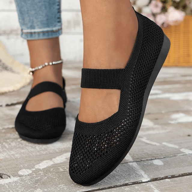 Womens Mesh Slip On Flats Lightweight Non Slip Casual Shoes