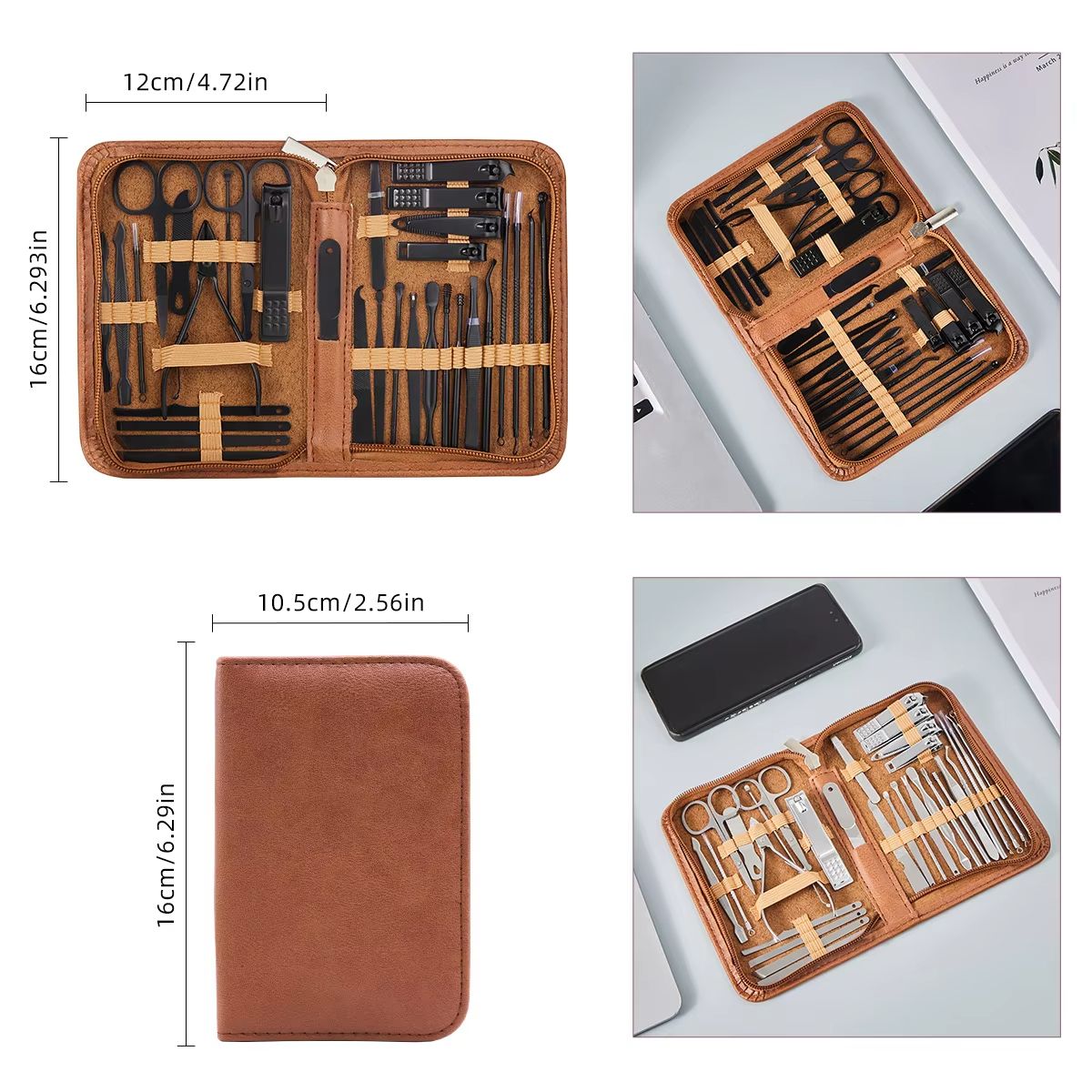 8/32pcs Professional Manicure Set – Stainless Steel Pedicure Kit with Nail Scissors, Cutters, and Beauty Tools