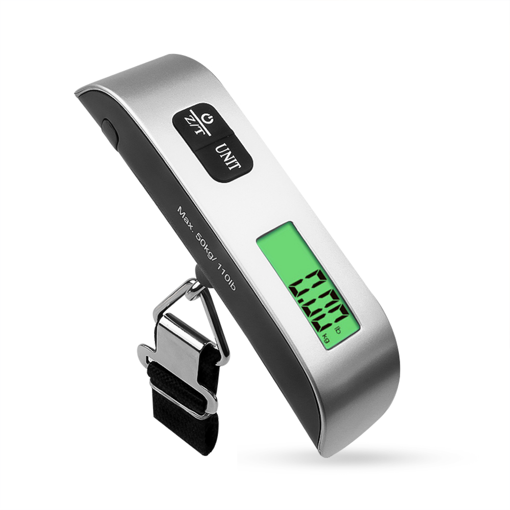 50kg Hanging Baggage Scale, Digital Luggage Scale with LCD Display, Portable Suitcase Weighing Scale for Travel