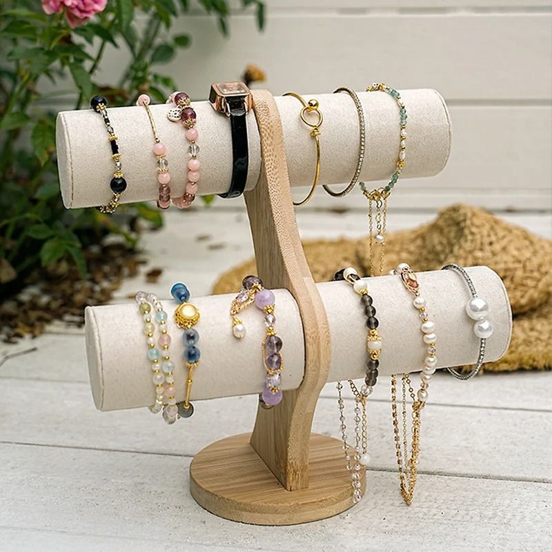 Layer Wood Jewelry Rack – Bracelet & Watch Display Organizer