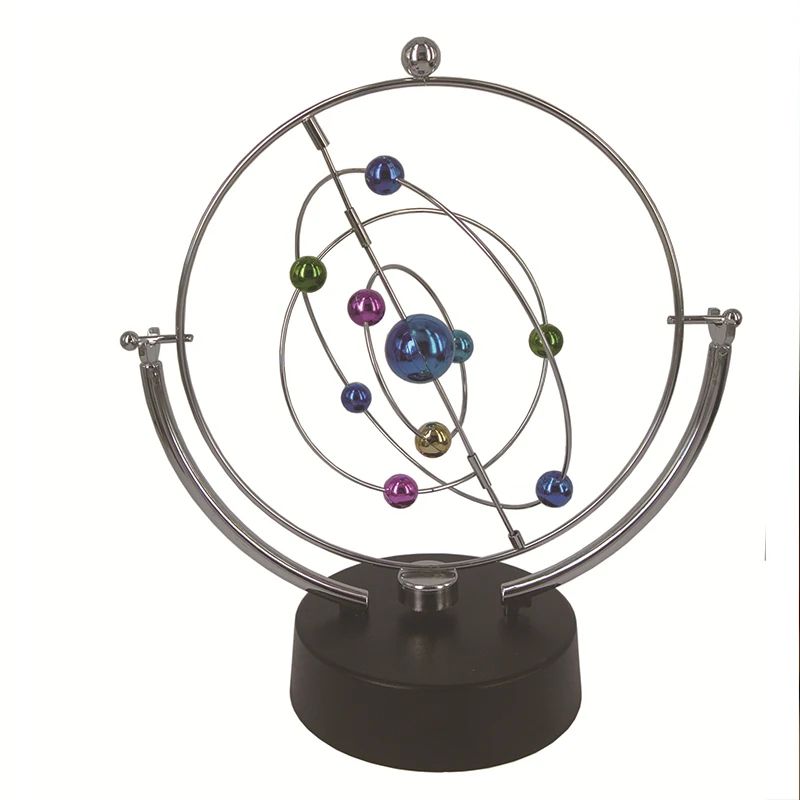 Perpetual Motion Celestial Globe Pendulum – Kinetic Orbital Desk Decor & Science Gadget