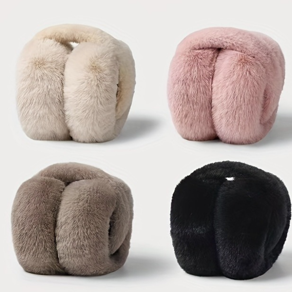 Winter Earmuffs for Women Men, Solid Soft Plush Ear Keep Warmer, Fashion Outdoor Earflap Protection