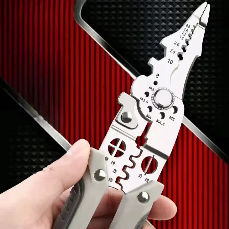 Multi Functional Electrician Pliers for Wire Splitting Stripping Crimping