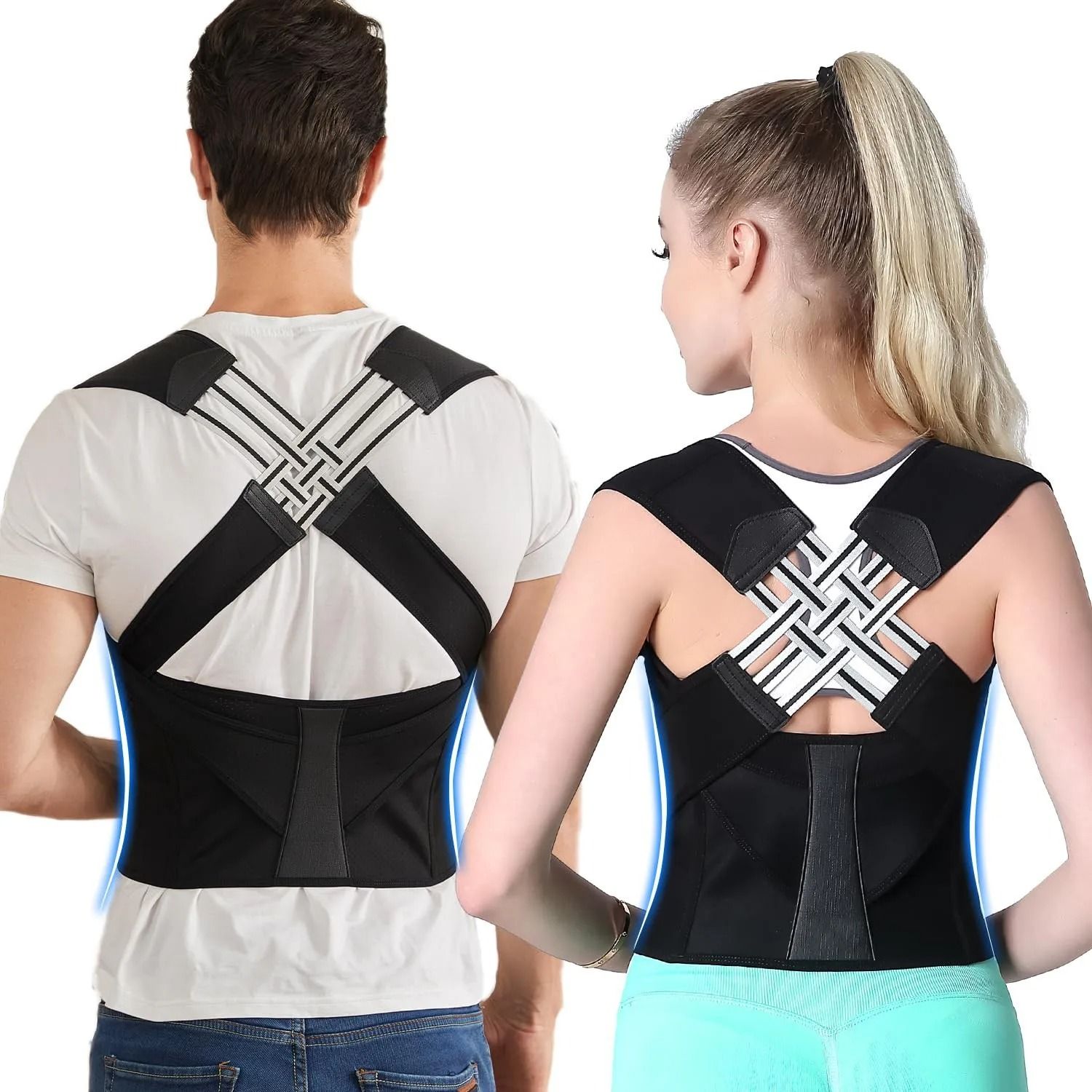 Adjustable Back Brace Posture Corrector for Full Upper and Lower Support