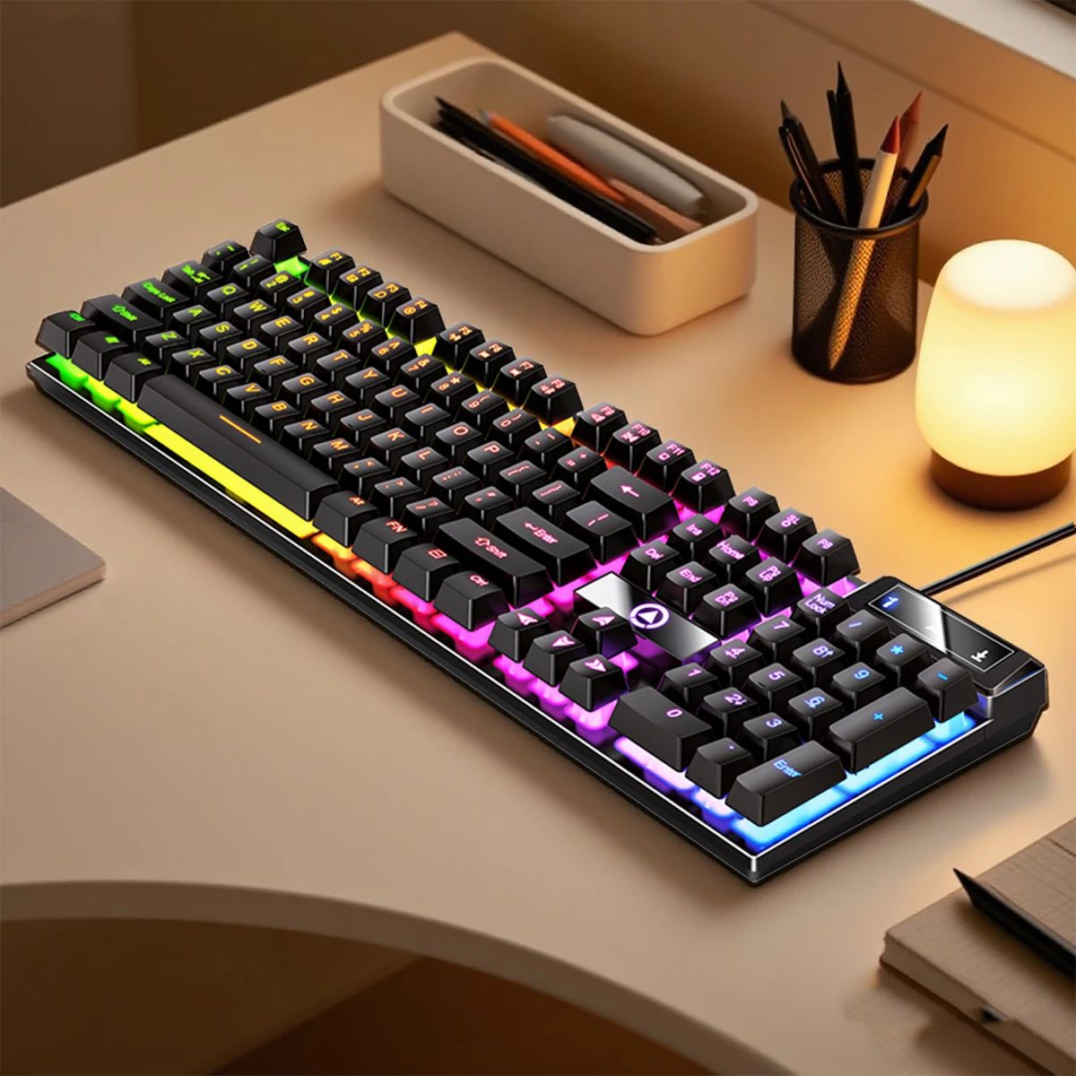 YINDIAO K500 Low Profile Wired Gaming Keyboard with Numpad