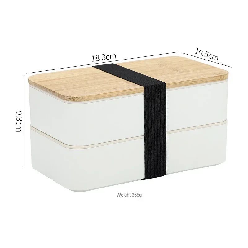 Japanese Style Double Layer Bento Lunch Box with Utensils