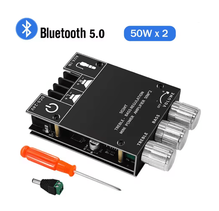 PowerPulse ZK502MT Bluetooth Stereo Amplifier Board 2x50W High Power Audio Amp