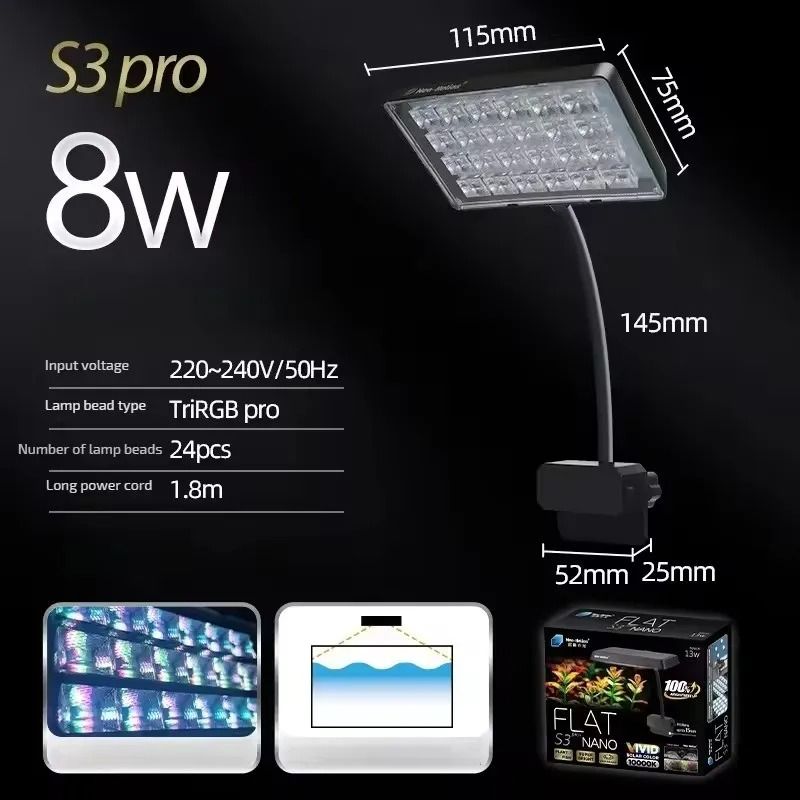 Full Spectrum RGB Nano Aquarium Clamp Light
