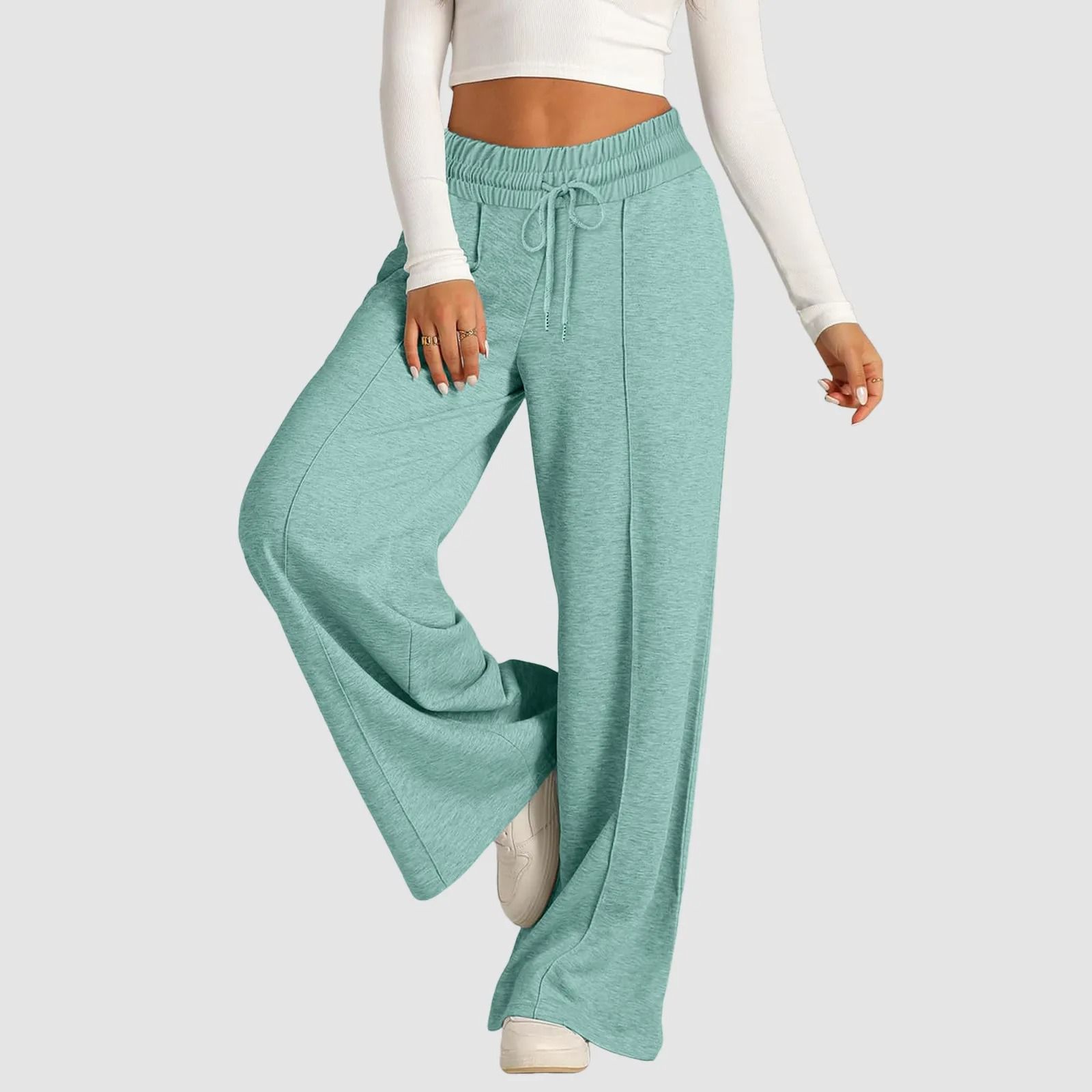 Womens Summer Tie Strap Wide Leg Jumpsuit Stretchy Casual Loose Pants