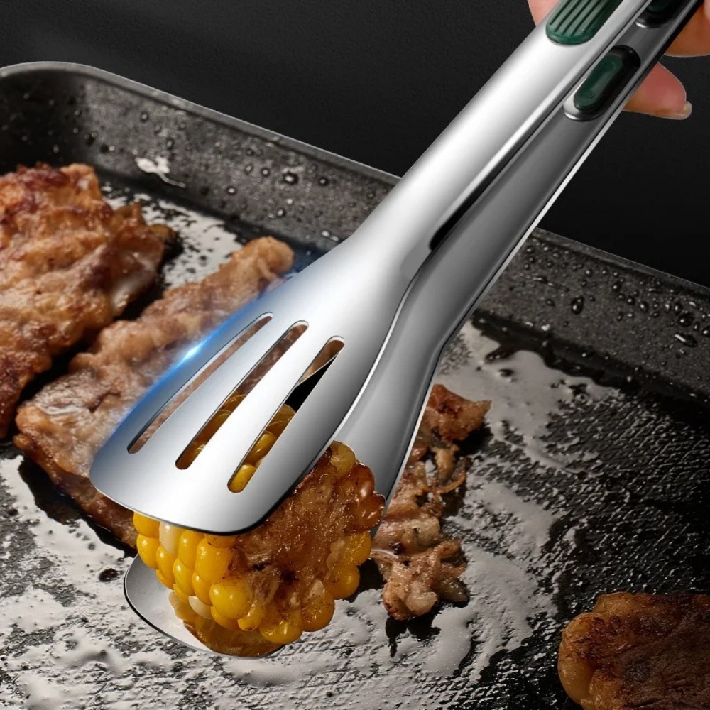 BBQ Grill Food Tong Stainless Steel Salad Bread Clip Buffet Clamp Non-slip