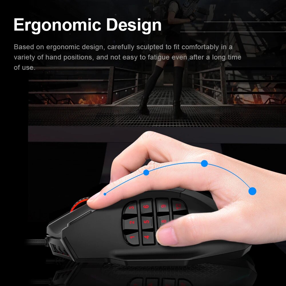 RGB Gaming Mouse, X-39 USB Wired, 19 Buttons Programmable Game Optical Mice for Computer PC Laptop