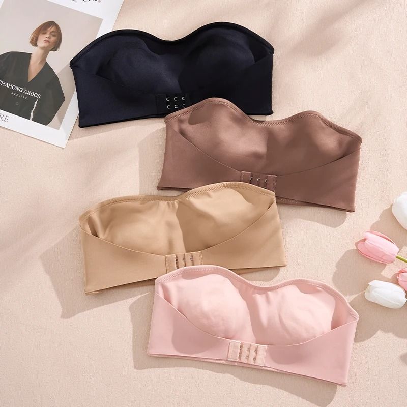 Effective Slip-proof Side One Piece Padded Ice Silk Seamless Strapless Bra