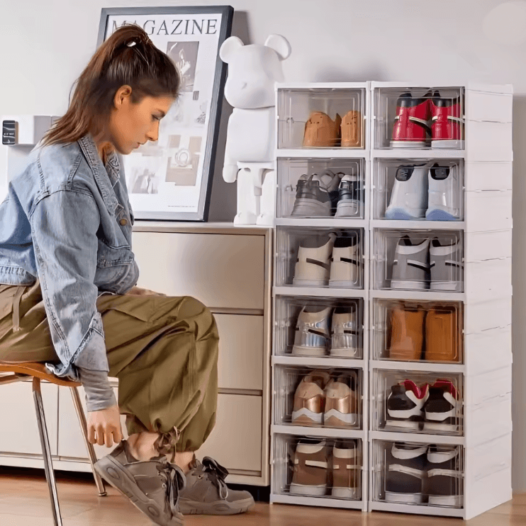 ClearStack 6 Layer Foldable Transparent Shoe Storage Organizer