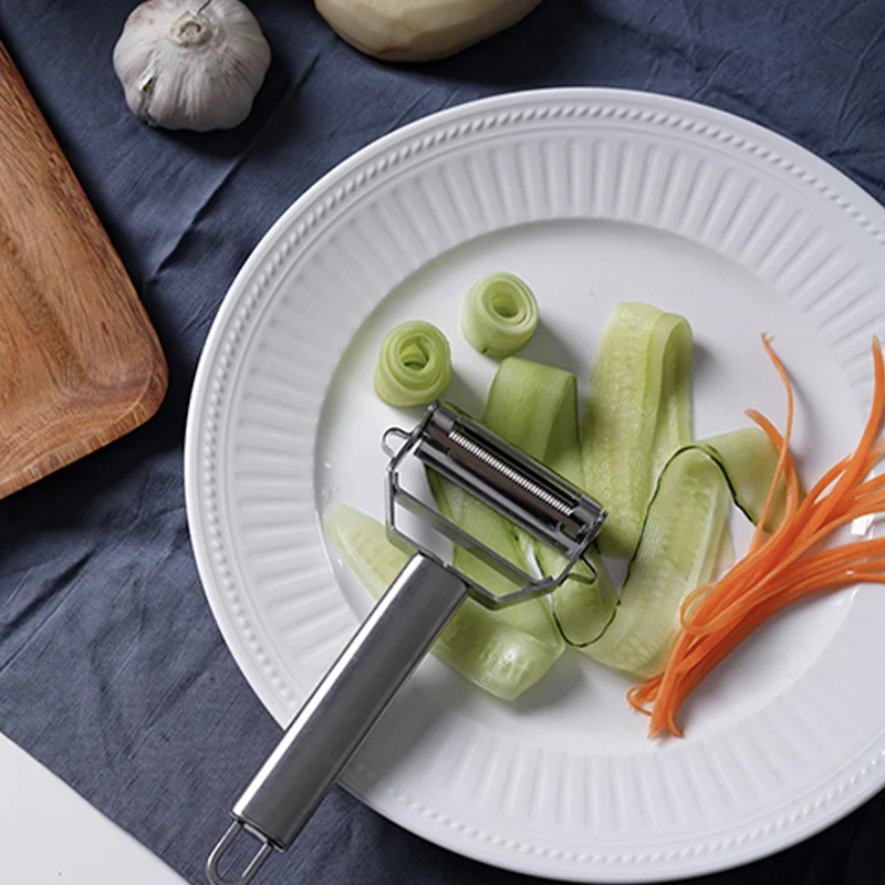Durable Vegetable Slicer, Multifunctional Stainless Steel Kitchen Peeler, Cucumber Grater, Potato Carrot Julienne Cutter