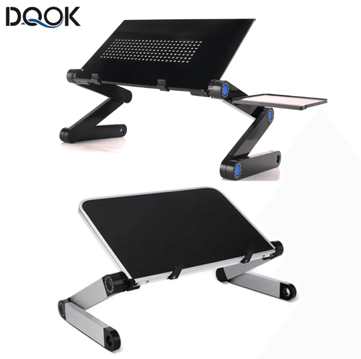 Adjustable Laptop Desk Stand Portable Aluminum Ergonomic Lapdesk with Mouse Pad
