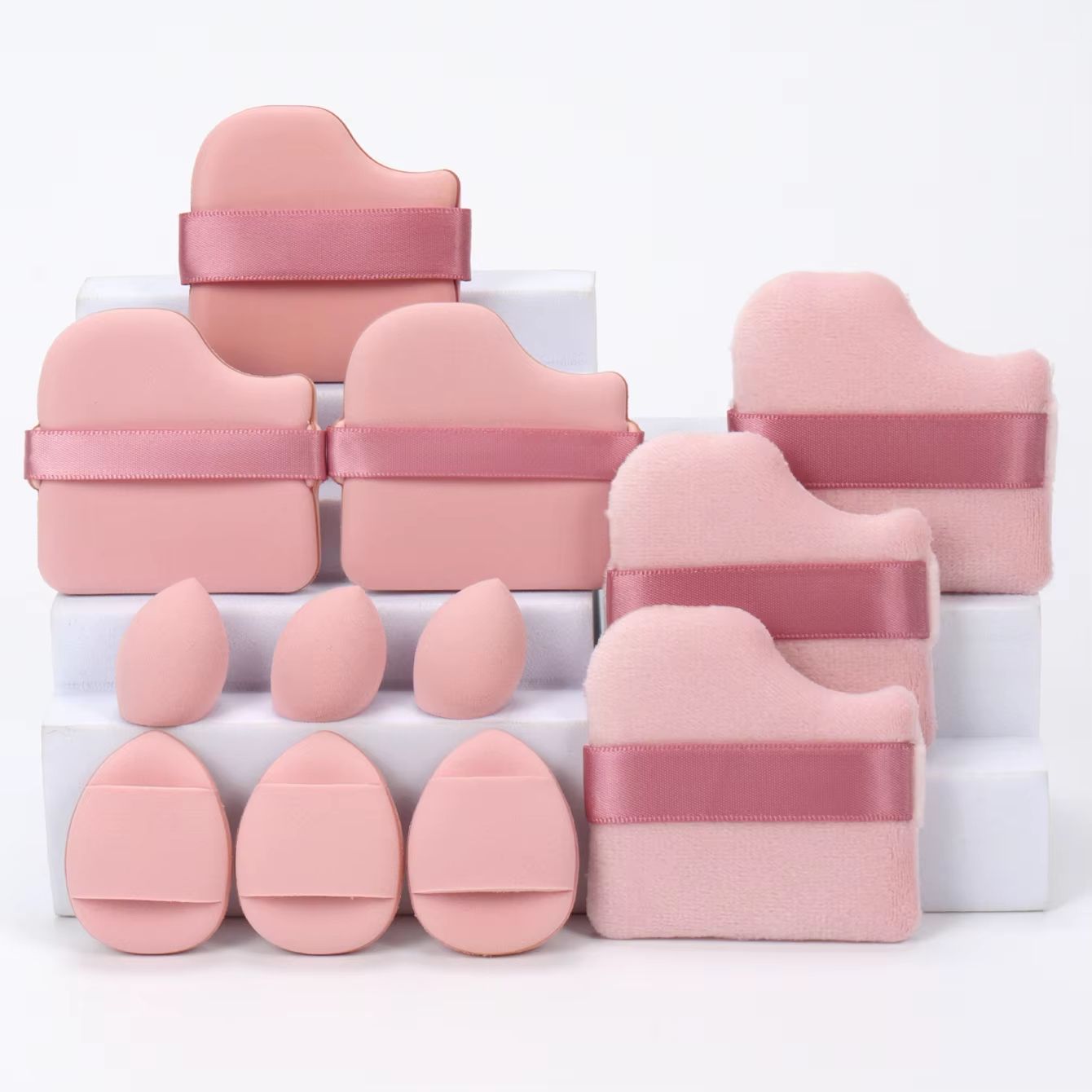 All-Purpose 12-Piece Makeup Sponge Set with Puffs and Beauty Eggs