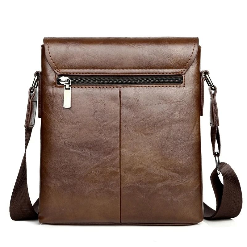 Mens Leather Crossbody Messenger Shoulder Bag