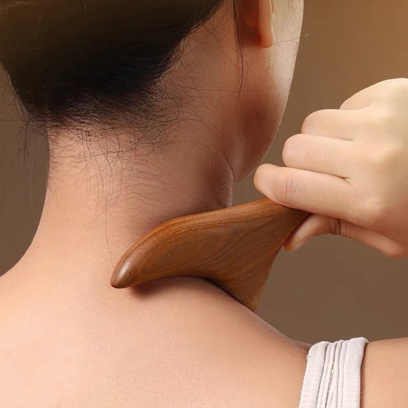 Sandalwood Trigger Point Massage, Professional Gua Sha Tools for Neck, Foot, Back Leg, Hand, Face, Home Gym Therapy Tool