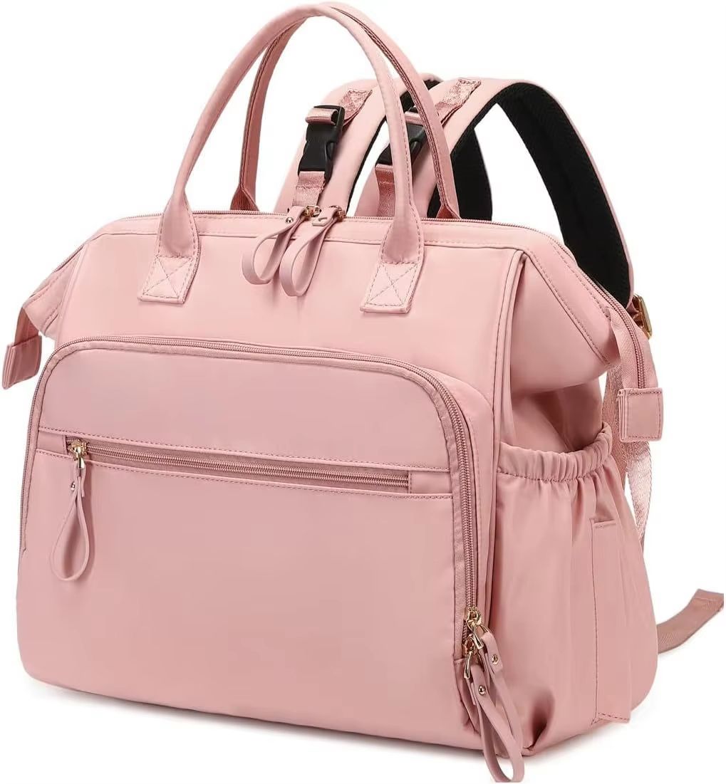 Large Capacity Cotton Diaper Bag Backpack Tote for Moms