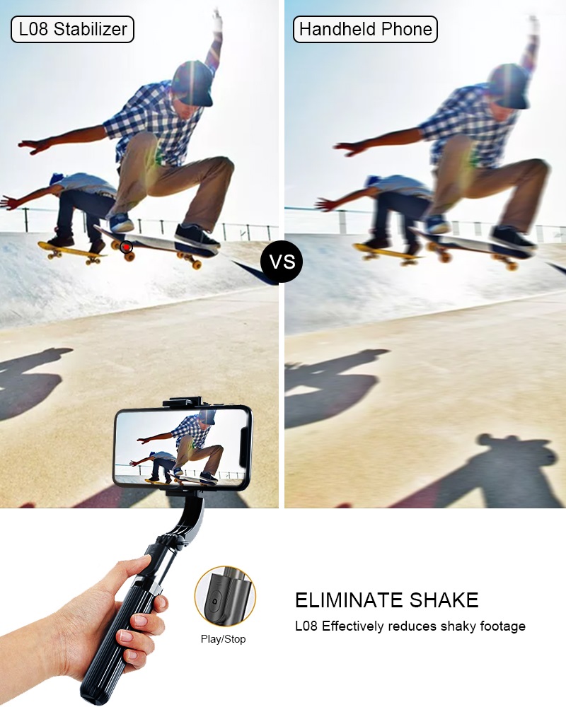 Wireless Bluetooth Live Vlog Smart Phone Handheld Gimbal Stabilizer