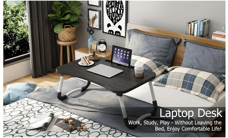 Extra Large Portable Laptop Bed Desk with Cup Holder and Drawer