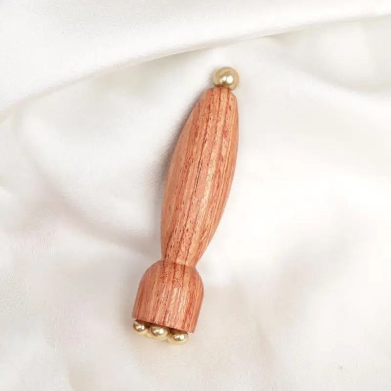 Lotus Seedpod Brass Gua Sha Facial Tool Rosewood Eye Massage Wand