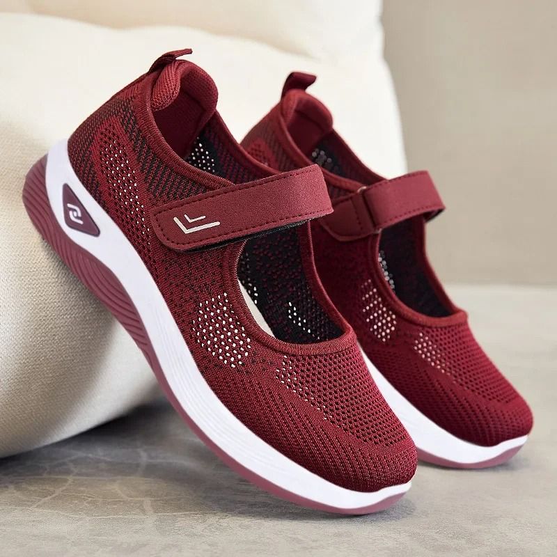 Women Running Sneakers Breathable Mesh Casual Wedge Platform Shoes