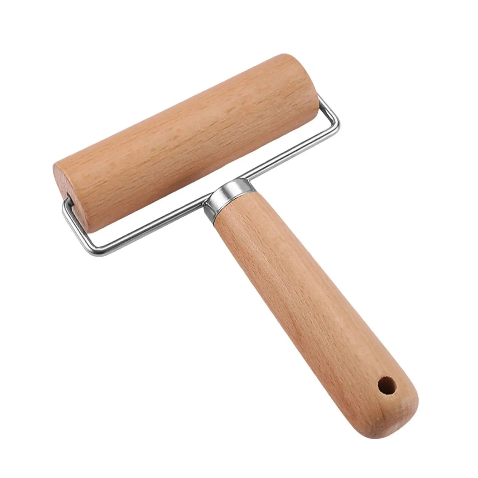 Wooden Rolling Pin with Handles Nonstick Dough Roller
